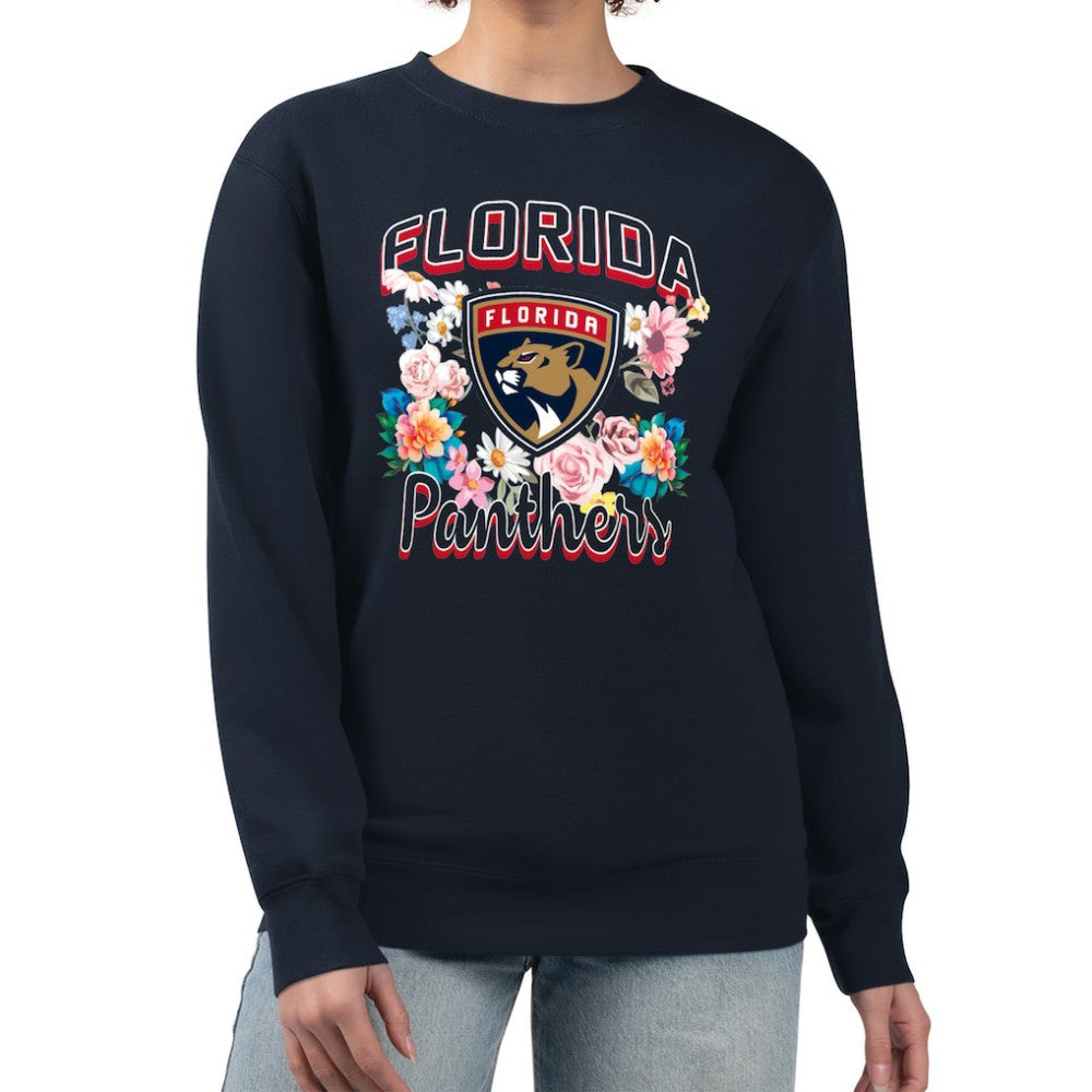 Florida Panthers G-III 4Her by Carl Banks Women's Flower Logo Pullover Sweatshirt - NHL Sweatshirts