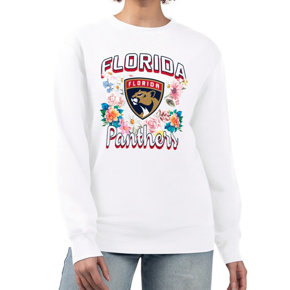 Florida Panthers G-III 4Her by Carl Banks Women's Flower Logo Pullover Sweatshirt - NHL Sweatshirts
