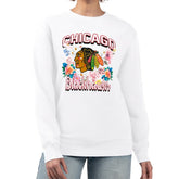 Chicago Blackhawks G-III 4Her by Carl Banks Women's Flower Logo Pullover Sweatshirt - NHL Sweatshirts