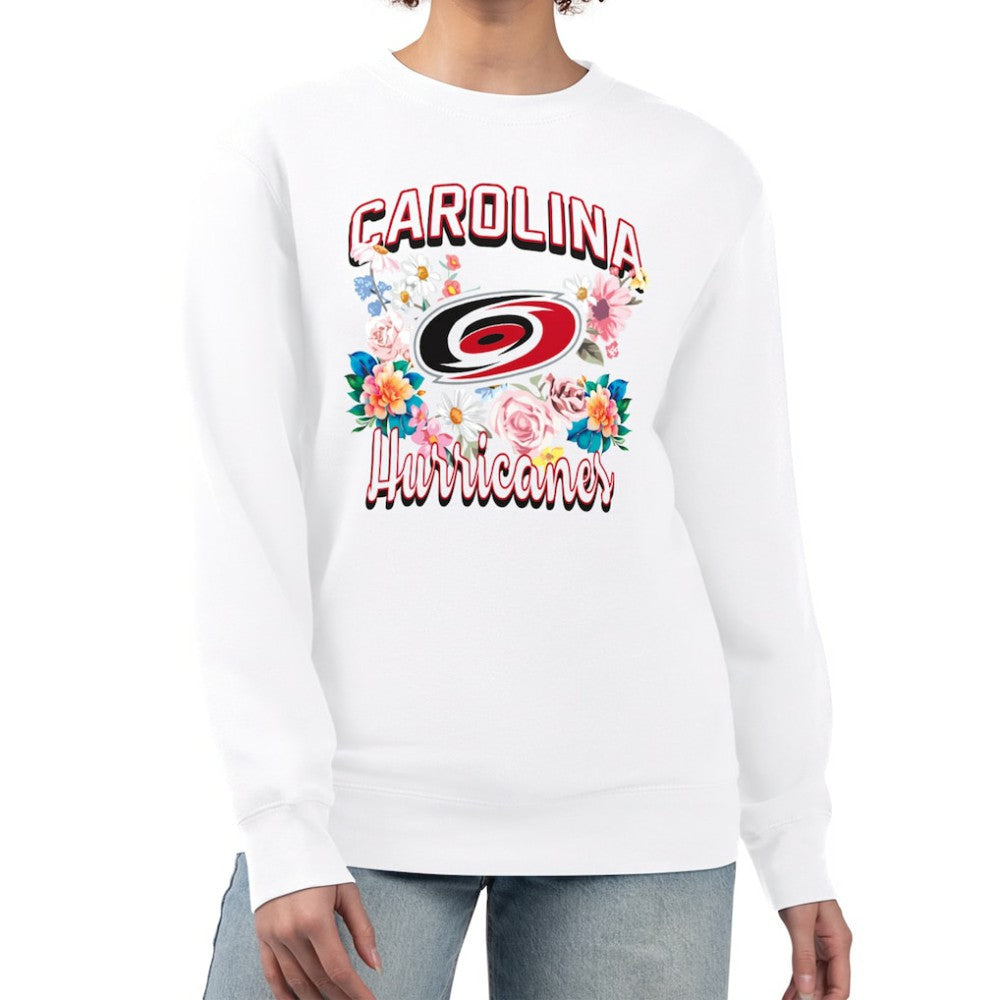 Carolina Hurricanes G-III 4Her by Carl Banks Women's Flower Logo Pullover Sweatshirt - NHL Sweatshirts