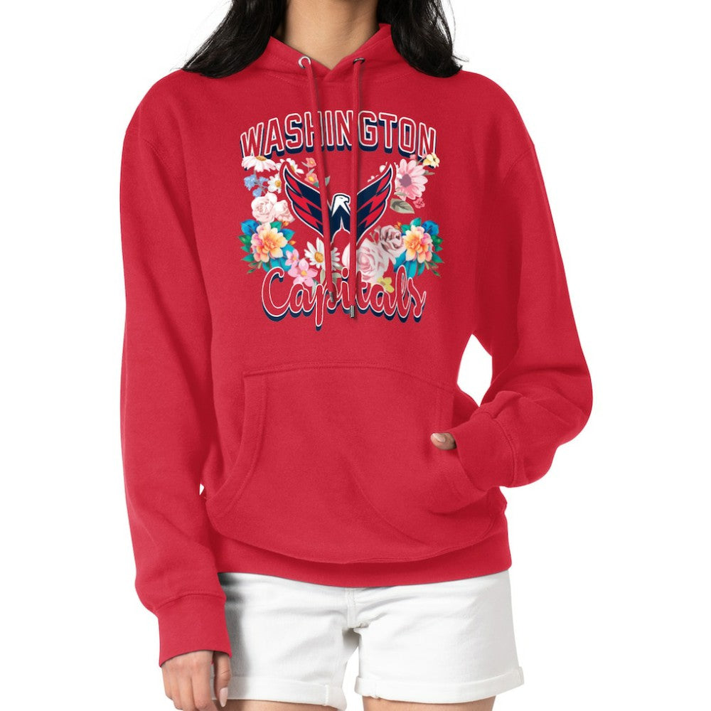 Washington Capitals G-III 4Her by Carl Banks Women's Flower Logo Pullover Hoodie - NHL Hoodies
