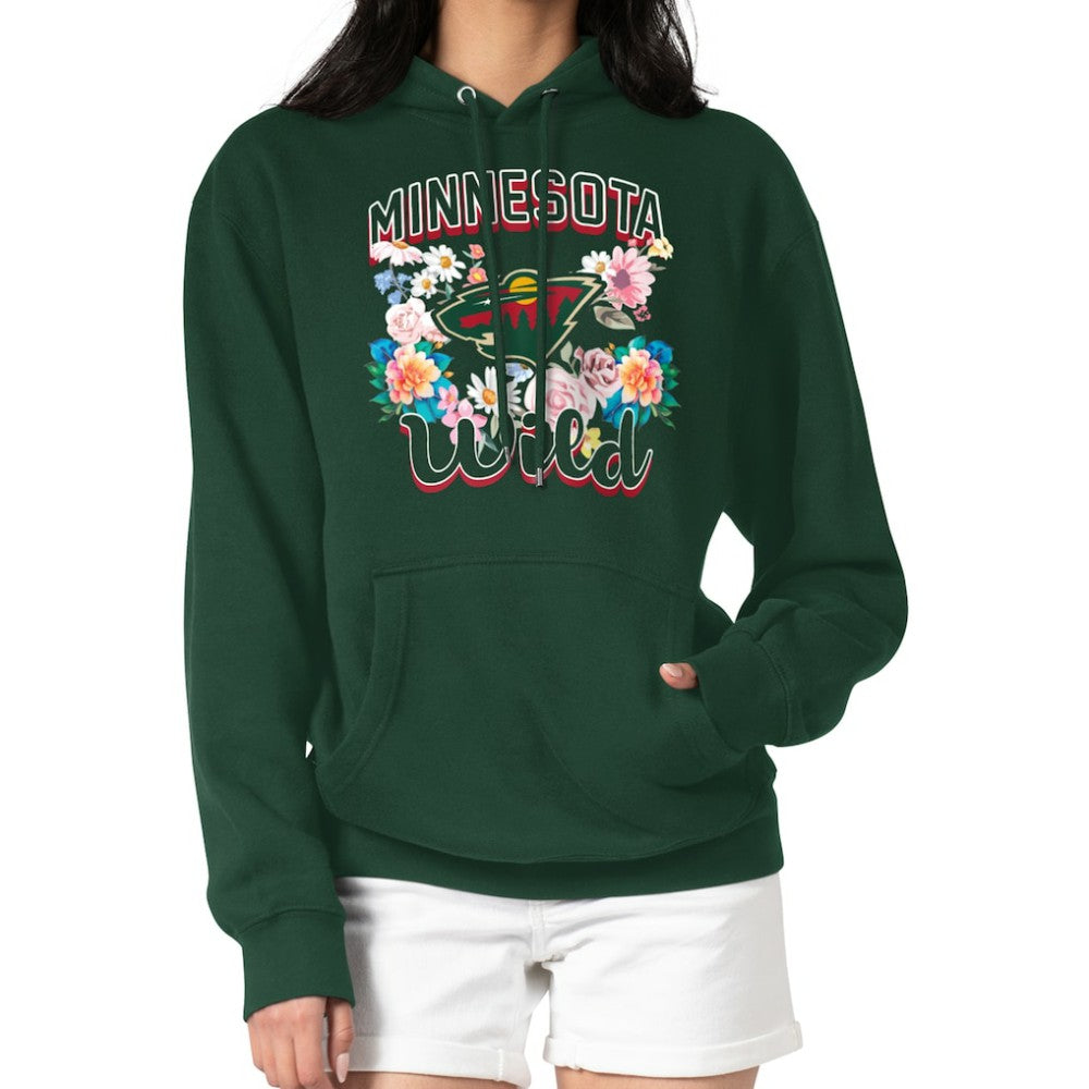 Minnesota Wild G-III 4Her by Carl Banks Women's Flower Logo Pullover Hoodie - NHL Hoodies