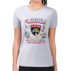 Florida Panthers G-III 4Her by Carl Banks Women's Super-Slim Fit Lightweight Flower Logo T-Shirt - NHL T-shirts