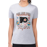 Philadelphia Flyers G-III 4Her by Carl Banks Women's Super-Slim Fit Lightweight Flower Logo T-Shirt - NHL T-shirts