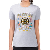 Boston Bruins G-III 4Her by Carl Banks Women's Super-Slim Fit Lightweight Flower Logo T-Shirt - NHL T-shirts