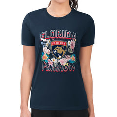 Florida Panthers G-III 4Her by Carl Banks Women's Super-Slim Fit Lightweight Flower Logo T-Shirt - NHL T-shirts