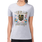 Vegas Golden Knights G-III 4Her by Carl Banks Women's Super-Slim Fit Lightweight Flower Logo T-Shirt - NHL T-shirts