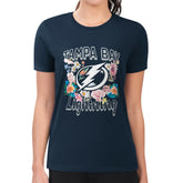 Tampa Bay Lightning G-III 4Her by Carl Banks Women's Super-Slim Fit Lightweight Flower Logo T-Shirt - NHL T-shirts