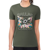 Dallas Stars G-III 4Her by Carl Banks Women's Super-Slim Fit Lightweight Flower Logo T-Shirt - NHL T-shirts