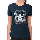 Toronto Maple Leafs G-III 4Her by Carl Banks Women's Super-Slim Fit Lightweight Flower Logo T-Shirt - NHL T-shirts
