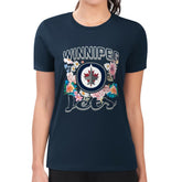 Winnipeg Jets G-III 4Her by Carl Banks Women's Super-Slim Fit Lightweight Flower Logo T-Shirt - NHL T-shirts