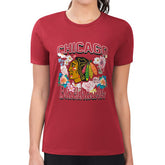 Chicago Blackhawks G-III 4Her by Carl Banks Women's Super-Slim Fit Lightweight Flower Logo T-Shirt - NHL T-shirts