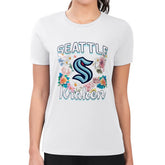 Seattle Kraken G-III 4Her by Carl Banks Women's Super-Slim Fit Lightweight Flower Logo T-Shirt - NHL T-shirts