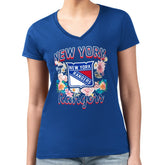 New York Rangers G-III 4Her by Carl Banks Women's Super-Slim Fit Lightweight Flower Logo V-Neck T-Shirt - NHL T-shirts