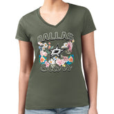 Dallas Stars G-III 4Her by Carl Banks Women's Super-Slim Fit Lightweight Flower Logo V-Neck T-Shirt - NHL T-shirts