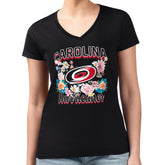 Carolina Hurricanes G-III 4Her by Carl Banks Women's Super-Slim Fit Lightweight Flower Logo V-Neck T-Shirt - NHL T-shirts