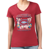Montreal Canadiens G-III 4Her by Carl Banks Women's Super-Slim Fit Lightweight Flower Logo V-Neck T-Shirt - NHL T-shirts