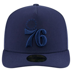 Navy Philadelphia 76ers Colorpack A-Frame Pinch Front 59FIFTY Fitted Hat | NBA