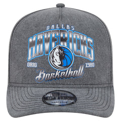 Charcoal Dallas Mavericks Throwback Washed Pre-Curved 9FIFTY Snapback Hat sale | NBA