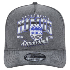 Charcoal Sacramento Kings Throwback Washed Pre-Curved 9FIFTY Snapback Hat | NBA