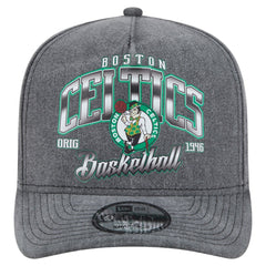 Charcoal Boston Celtics Throwback Washed Pre-Curved 9FIFTY Snapback Hat | NBA