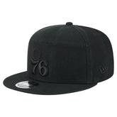 Black Philadelphia 76ers Adventure Canvas Split Panel 9FIFTY Snapback Hat | NBA
