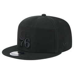 Black Philadelphia 76ers Adventure Canvas Split Panel 9FIFTY Snapback Hat | NBA