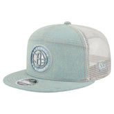 Brooklyn Nets Adventure Denim Split Panel 9FIFTY Snapback Trucker Hat | NBA