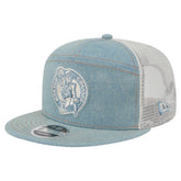 Boston Celtics Adventure Denim Split Panel 9FIFTY Snapback Trucker Hat | NBA