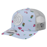 Light Blue/Gray Brooklyn Nets Adventure Aloha Pattern 9SEVENTY Stretch-Snap Hat | NBA