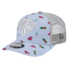 Light Blue/Gray New York Knicks Adventure Aloha Pattern 9SEVENTY Stretch-Snap Hat | NBA