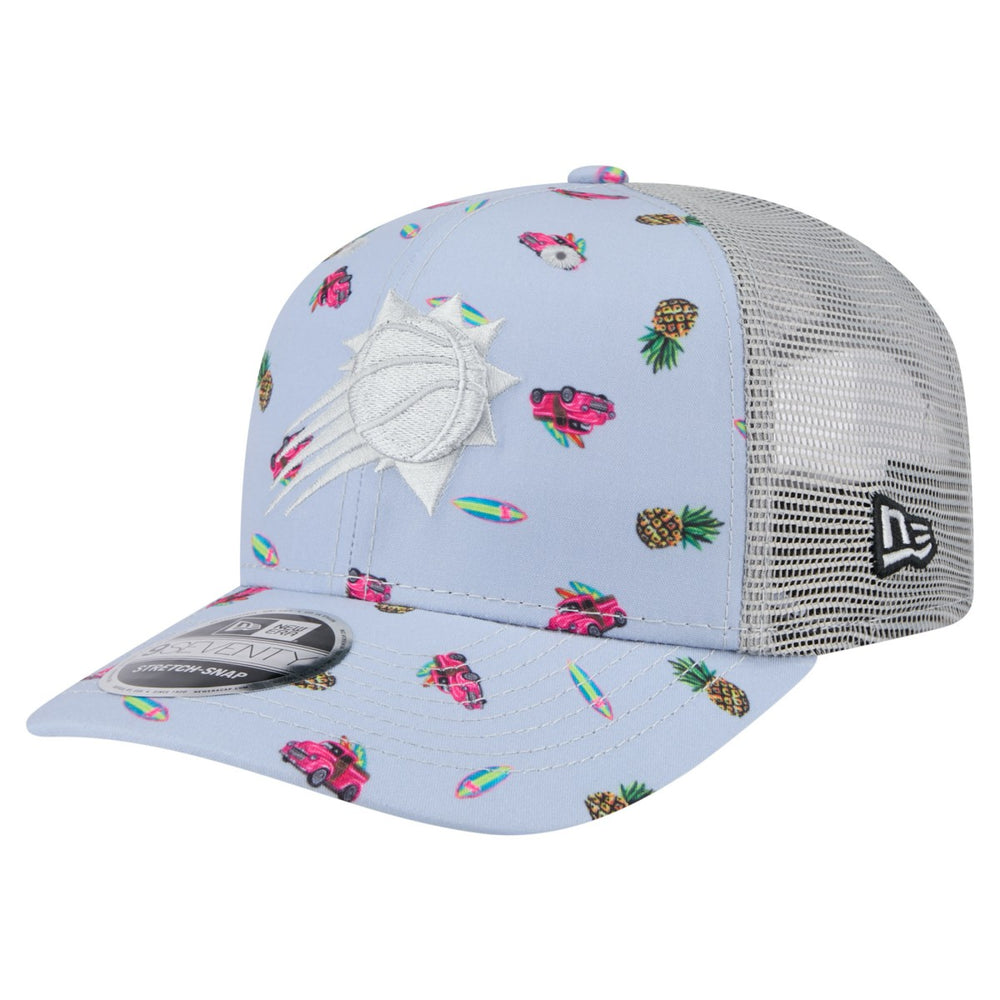 Light Blue/Gray Phoenix Suns Adventure Aloha Pattern 9SEVENTY Stretch-Snap Hat | NBA