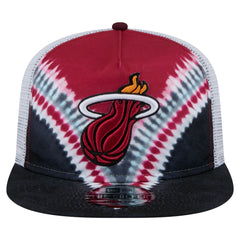 Black/Red Miami Heat Throwback Dye Golfer Snapback Hat | NBA