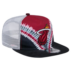 Black/Red Miami Heat Throwback Dye Golfer Snapback Hat | NBA