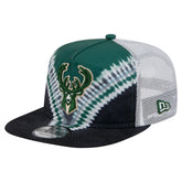 Black/Hunter Green Milwaukee Bucks Throwback Dye Golfer Snapback Hat | NBA