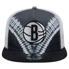 Black/Gray Brooklyn Nets Throwback Dye Golfer Snapback Hat | NBA
