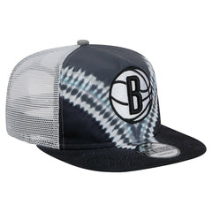 Black/Gray Brooklyn Nets Throwback Dye Golfer Snapback Hat | NBA