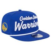Royal Golden State Warriors Team Text Golfer Snapback Hat sale | NBA