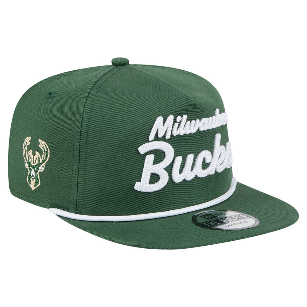 Hunter Green Milwaukee Bucks Team Text Golfer Snapback Hat | NBA