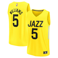 Yellow Cody Williams Utah Jazz Youth 2024 NBA Draft Fast Break Player Jersey | NBA