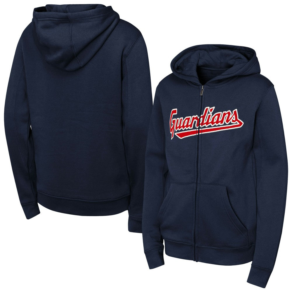 Cleveland Guardians Youth Wordmark Fleece Full-Zip Hoodie - MLB Hoodies