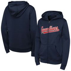 Cleveland Guardians Youth Wordmark Fleece Full-Zip Hoodie - MLB Hoodies
