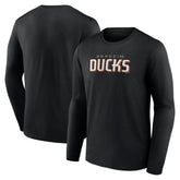 Anaheim Ducks Fanatics Wordmark Logo Long Sleeve T-Shirt - NHL T-shirts