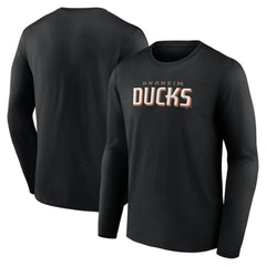 Anaheim Ducks Fanatics Wordmark Logo Long Sleeve T-Shirt - NHL T-shirts