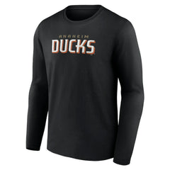 Anaheim Ducks Fanatics Wordmark Logo Long Sleeve T-Shirt - NHL T-shirts