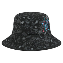 Miami Marlins New Era 2025 Spring Training All Over Print Bucket Hat - MLB Hats