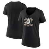 Anaheim Ducks Women's Primary Logo V-Neck T-Shirt – Black - NHL T-shirts