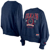 Navy New Orleans Pelicans Women's Throwback Vintage Enzyme Wash Oversized Boxy Pullover Sweatshirt | NBA