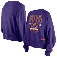 Purple Phoenix Suns Women's Throwback Vintage Enzyme Wash Oversized Boxy Pullover Sweatshirt | NBA