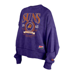 Purple Phoenix Suns Women's Throwback Vintage Enzyme Wash Oversized Boxy Pullover Sweatshirt | NBA